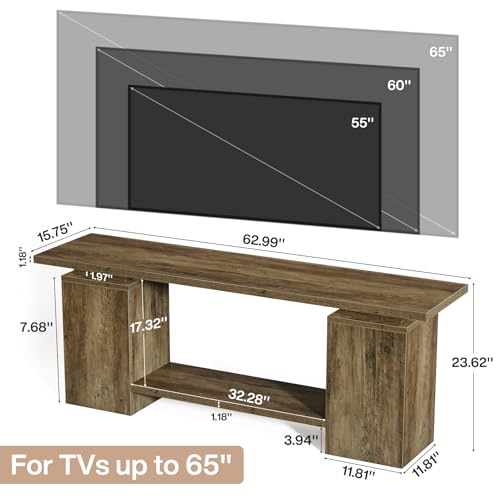 Tribesigns 63" Farmhouse TV Stand for TVs up to 65", view 3