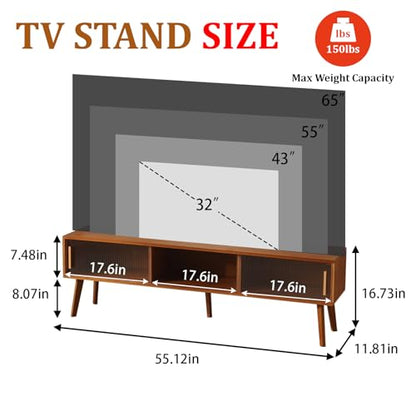Bamboo TV Stand Entertainment Center tv Console, view 3