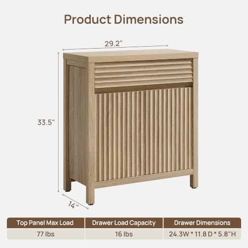 87" Fluted Buffet Cabinet with Drawers,Large Modern Credenza, 3 PCS, view 3