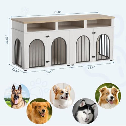Double Dog Crate Furniture 71", view 3