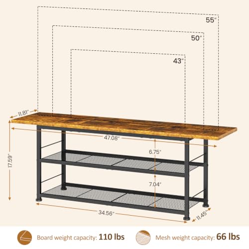 TV Stand for TVs up to 55 Inch TV, Entertainment Center with Open Shelves, view 3