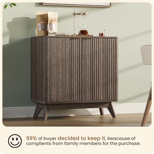 29'' Sideboard Buffet Cabinet with Storage, Fluted Cabinet with Rounded Corners, view 7