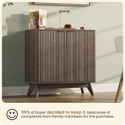 29'' Sideboard Buffet Cabinet with Storage, Fluted Cabinet with Rounded Corners, view 7