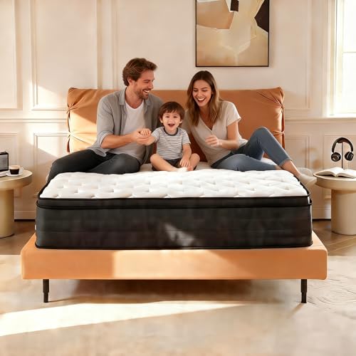 14 Inch Queen Size Hybrid Mattress - Cooling Gel Memory Foam Mattresses in a Box for Back Pain Relief | Breathable & Soft Sleep | Independent Pocket Spring with Strong Edge Support | CertiPUR-US