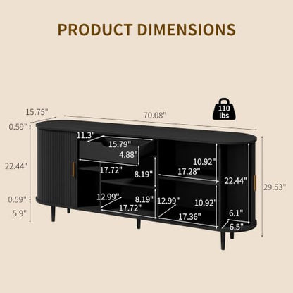71" Sideboard Buffet Cabinet with Storage, view 3