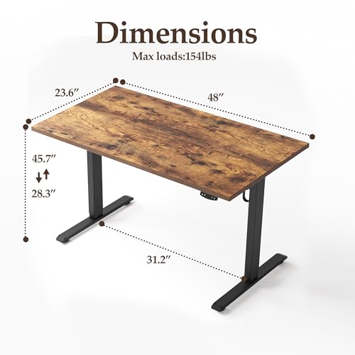 Klicelor Electric Standing Desk 48 Inch, Height Adjustable Desk for Home Office, view 4