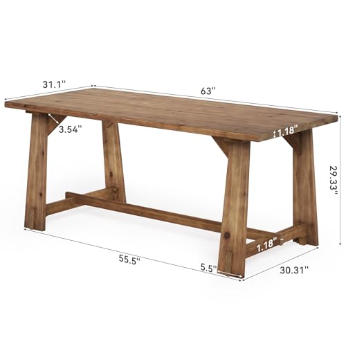 63" Long Large Wood Desks, Farmhouse Office Desk, view 3