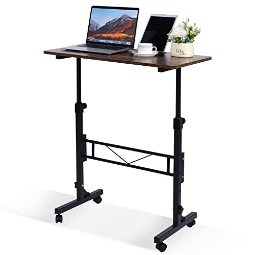 Standing Desk Adjustable Height, Mobile Stand Up Desk with Wheels, view 2