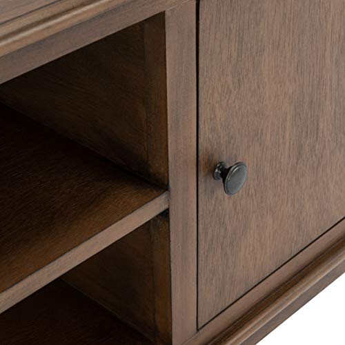 SAFAVIEH Ozark TV Stand for up to 55" Flatscreen – Brown, 2 Doors with Interior Storage, 2 Open Shelves, Entertainment Media Console (MED5700C)
