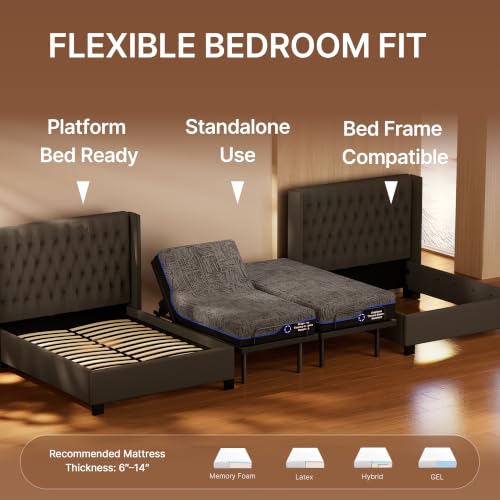 Adjustable Bed Frame with Multiple Motor Functions and Comfort Features, view 7