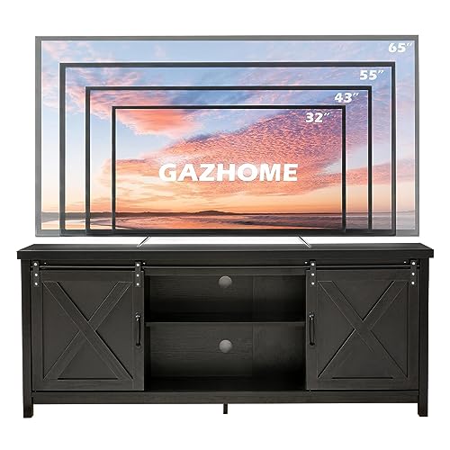 Farmhouse TV Stand with Sliding Barn Doors, view 5