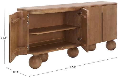 SAFAVIEH Couture Collection, Tuckerman Natural Mango Wood 4-Door Sideboard, view 4
