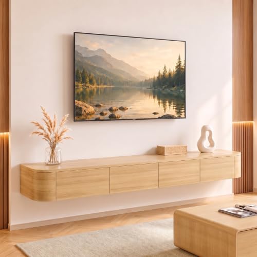 Modern Floating TV Stand, Wall-Mounted Entertainment Media Console, view 3