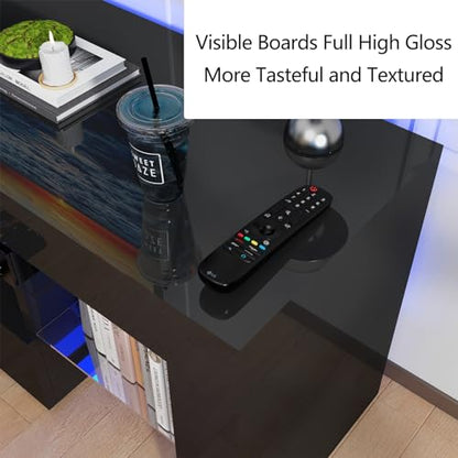 70in TV Stand for 75/80 inch TV, Modern LED TV Stand for Living Room, view 6