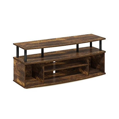 Jaya 4-Tier TV Stand for TV up to 55 Inch, Amber Pine, view 6
