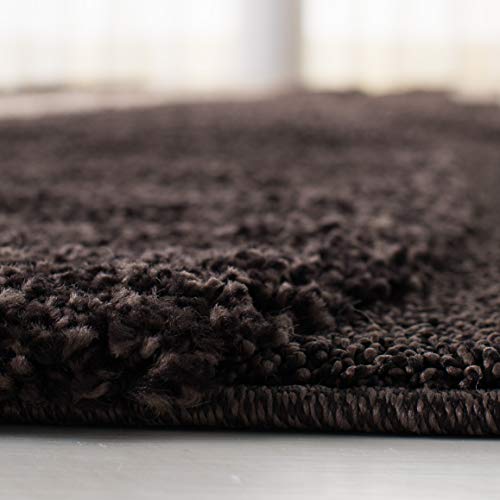 SAFAVIEH Area Rug 8x10 - Florida Shag Collection - Large - Dark Brown & Beige, Stripe Design, Non-Shedding & Easy Cleaning, Plush Thick Pile, Ideal for Living Room, Bedroom, Dining Space (SG451-2813)