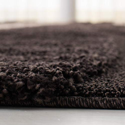 SAFAVIEH Area Rug 8x10 - Florida Shag Collection - Large - Dark Brown & Beige, Stripe Design, Non-Shedding & Easy Cleaning, Plush Thick Pile, Ideal for Living Room, Bedroom, Dining Space (SG451-2813)