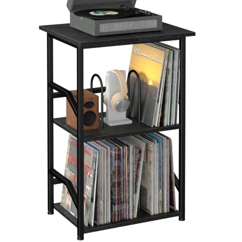 Record Player Stand, Large Vinyl Record Storage Up to 200 Albums, view 2