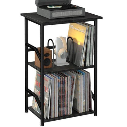 Record Player Stand, Large Vinyl Record Storage Up to 200 Albums, view 2