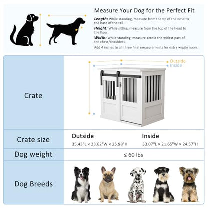 36" Wooden Dog Crate Furniture,Big Kennel Pet Cage End Table for Indoor, view 3