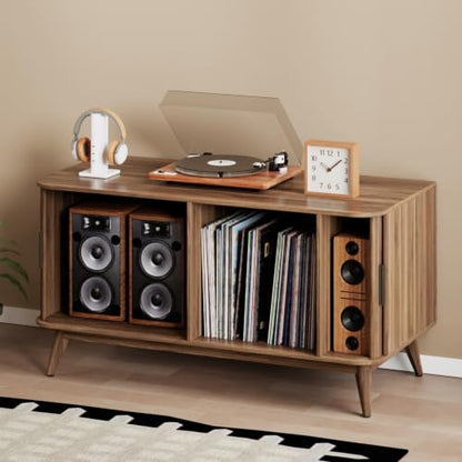 Modern Record Player Stand Vinyl Record Storage Up to 150 Records, view 8