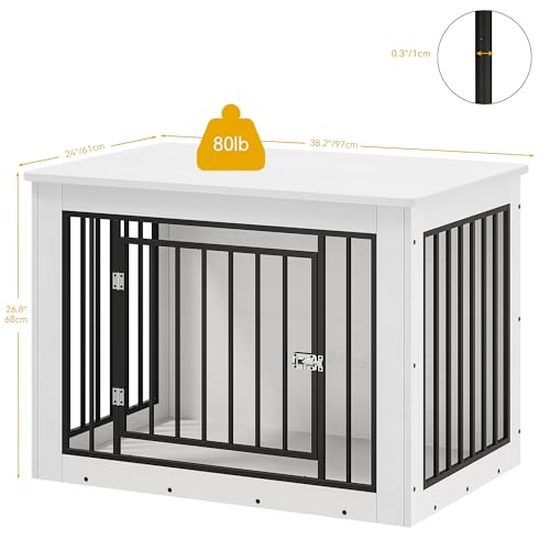 38 Inch Dog Crate Furniture Chew-Resistant for Dogs, view 5