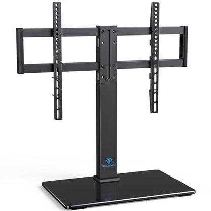 Universal Swivel TV Stand for 32-75 inch TVs, Table Top TV Stand Base up to 99 lbs, 4 Height Adjustable Universal TV Legs with Tempered Glass Base, Max VESA 600x400mm, PSTVS02-N1