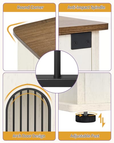 77.6 in Dog Crate Furniture for 2 Dogs, Double Dog Cage Furniture, view 8