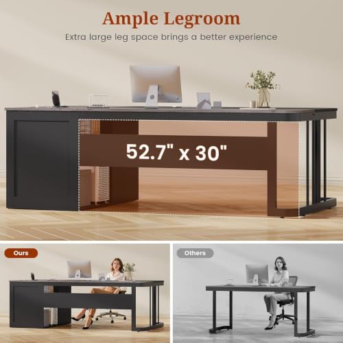 70.9" Executive Desk with Power Outlet, view 7