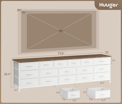 77.6" Long Dresser for Bedroom, 16 Drawer Fabric Dresser for Closet, view 4