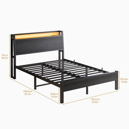 Full Size Bed Frame, Black, view 3