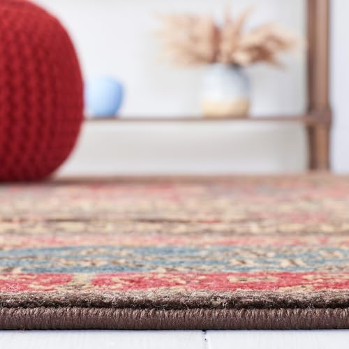SAFAVIEH Mahal Collection Area Rug - 9' x 12', Navy & Red, Traditional Oriental Design, Non-Shedding & Easy Care, Ideal for High Traffic Areas in Living Room, Bedroom (MAH620C)