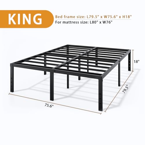 LUMUNANCE Metal Bed Frame King Size, view 5