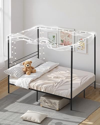 Canopy Bed Frame Full Size, Metal Canopy Bed with Four Posters Design, view 3