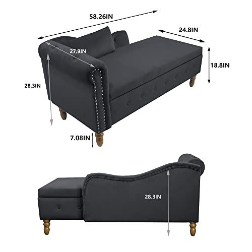 Chaise Lounge Indoor with Storage, view 3