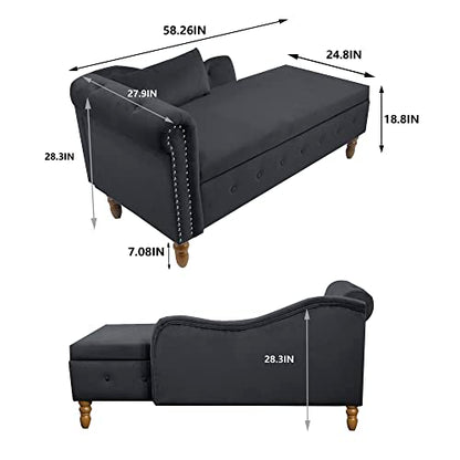 Chaise Lounge Indoor with Storage, view 3