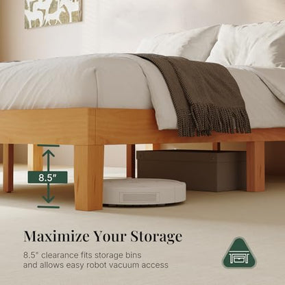 Queen Size Bed Frames, 12 Inch Height Wood Platform Bed Frame, view 7