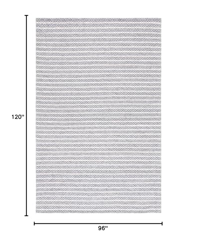 SAFAVIEH Area Rug 8x10 - Marbella Collection - Large - Grey & Ivory, Handmade Wool, Fringe Detail, Ideal for Living Room, Bedroom, Office, Dining Space (MRB207F)