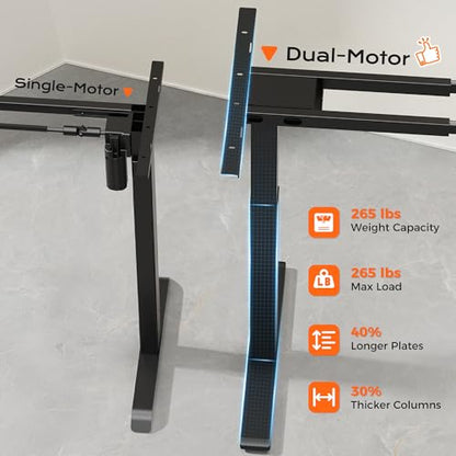 Dual Motor Electric Standing Desk Frame, view 4