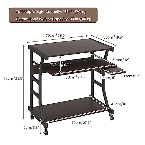 Mobile Computer Desk with Keyboard Tray, view 4