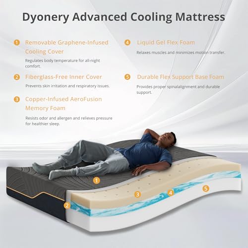 Queen Size Mattress 12 Inch Cooling Copper Gel Memory Foam, Medium, view 3