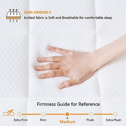 Twin Mattress 12 Inch, Cooling Gel Memory Foam Hybrid Mattress Twin Size in a Box, Quiet Pocket Springs, Skin-Friendly Fabric, Medium Firm Support, Perfect for Kids, Dorms & Guest Rooms