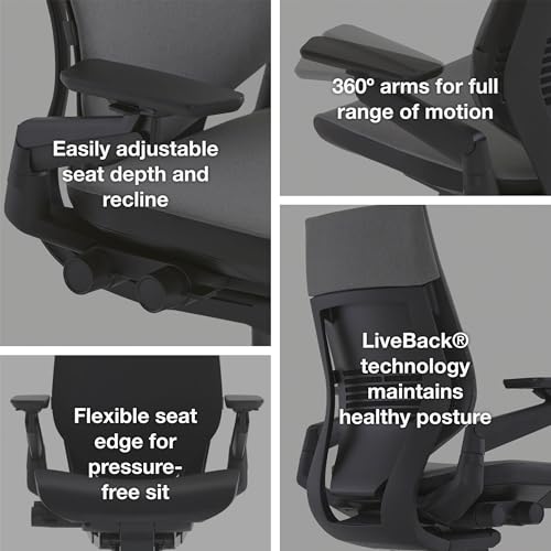 Steelcase Gesture Office Chair, Carpet Floors, Graphite Gray, view 7