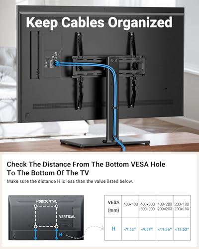 Universal TV Stand Legs for 24-60 inch TVs to 88lbs with Mount, view 4