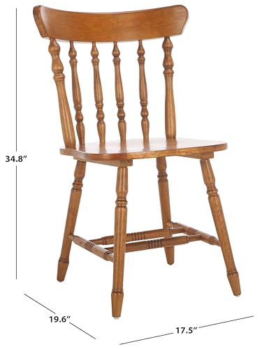 SAFAVIEH Home Collection - Coralyn Honey Caprail Dining Chair Set of 2, Solid Wood Farmhouse Kitchen Chairs (DCH8505C-SET2)