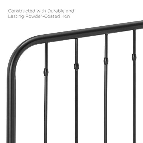 Lennon Modern Farmhouse Metal Full Headboard in Black