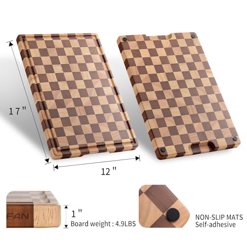 Acacia Wood Cutting Board for Kitchen – Chopping Board with Grooves & Handles, view 4