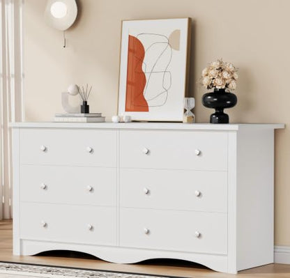 White 6 Dresser for Bedroom, view 2