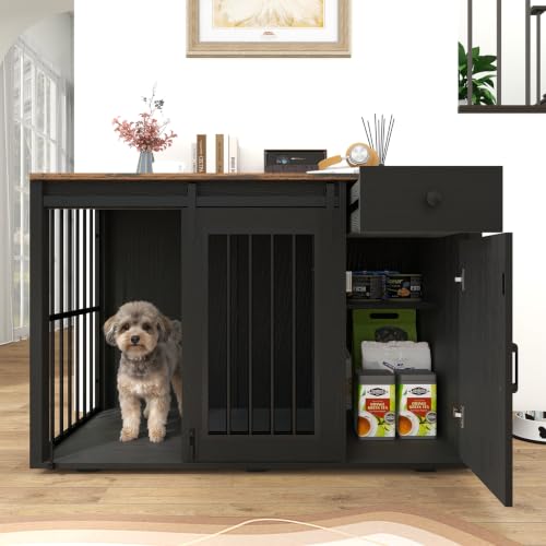 44" Dog Crate Furniture, Dog Kennel (44" Right Facing Door), view 7