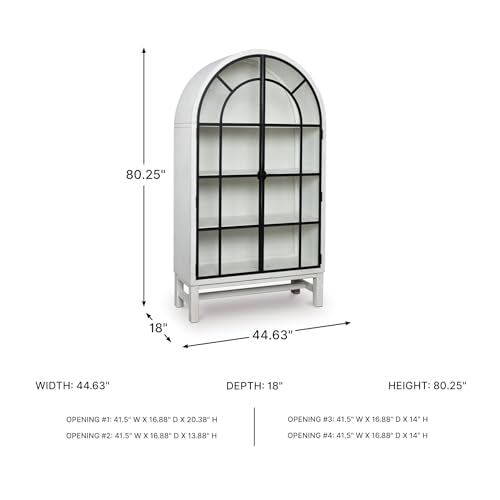 Signature Design by Ashley Basinger Display Cabinet, White Farmhouse, view 4